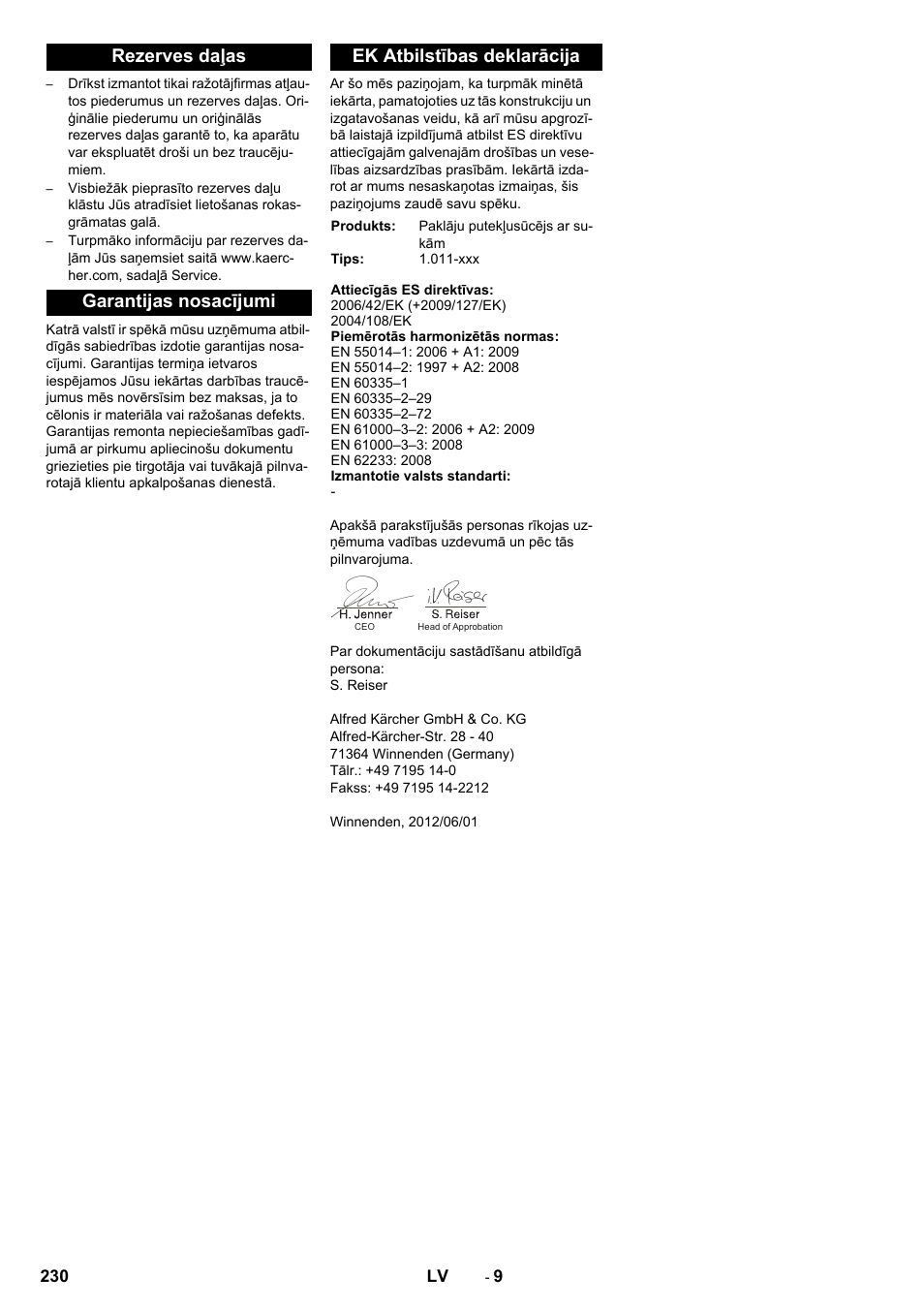 Karcher CV 60-2 RS User Manual | Page 230 / 250