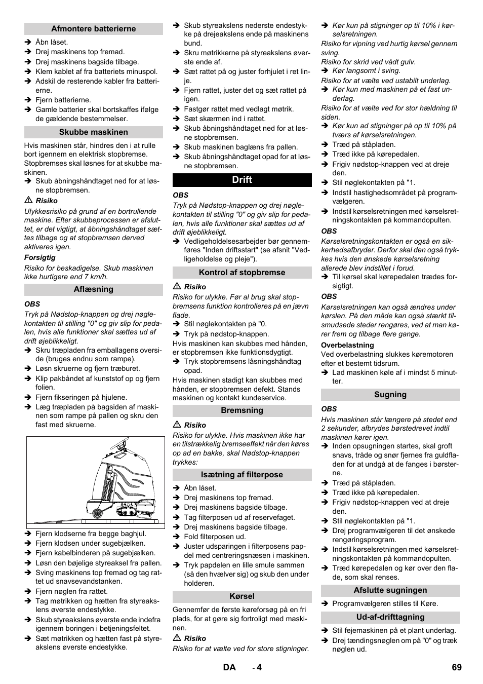 Drift | Karcher CV 60-2 RS User Manual | Page 69 / 250