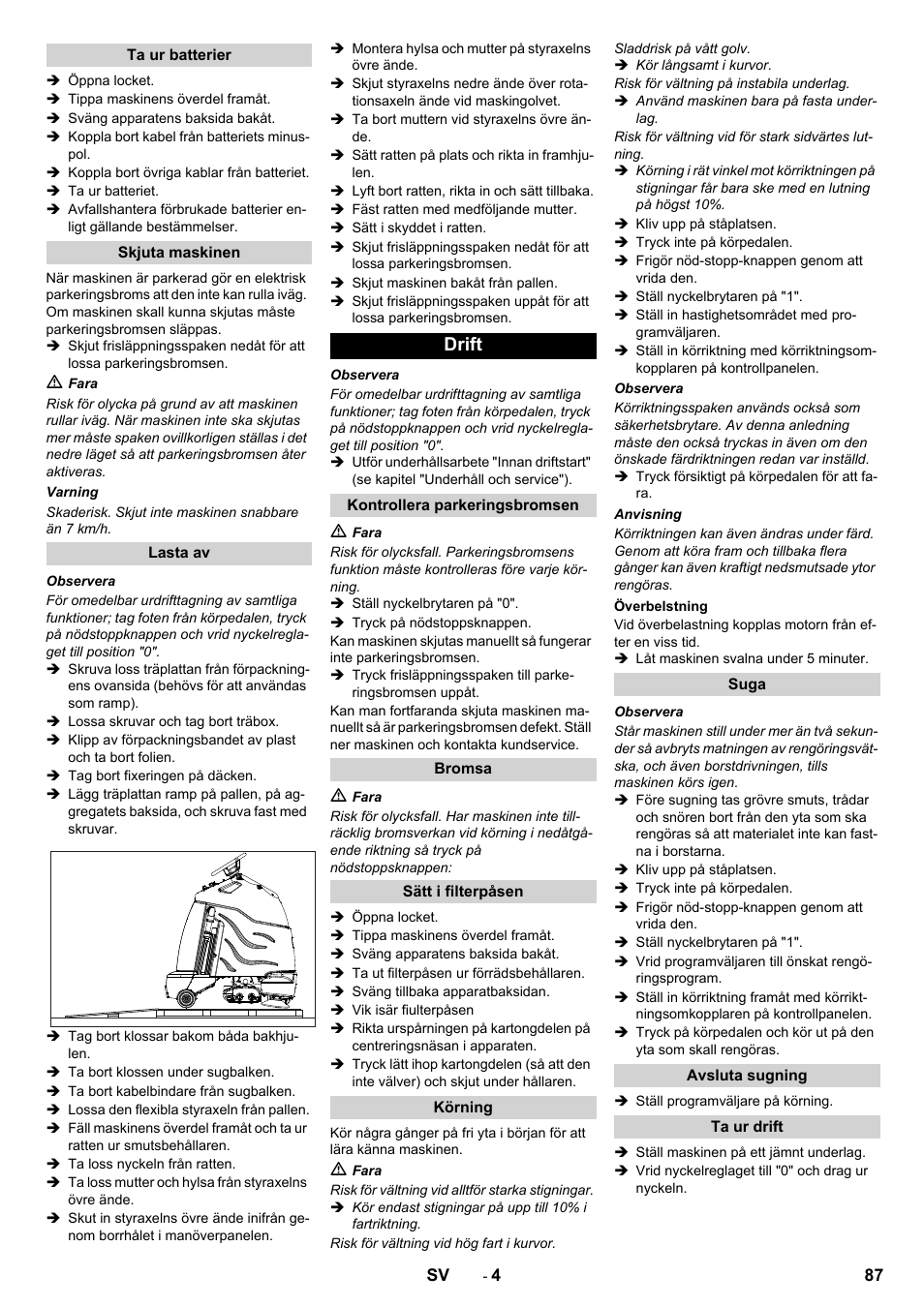 Drift | Karcher CV 60-2 RS User Manual | Page 87 / 250