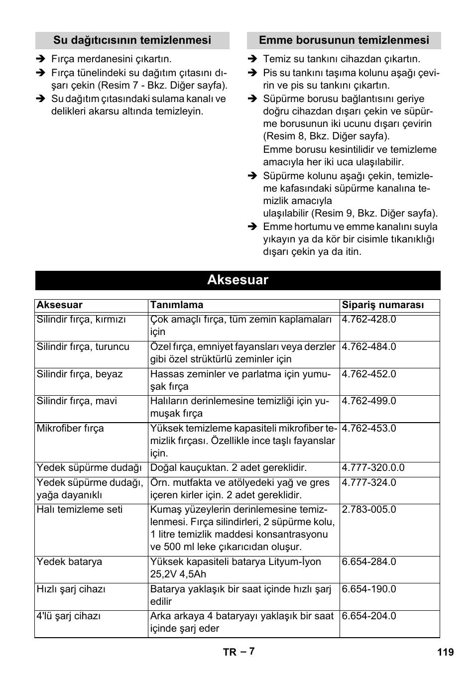 Aksesuar | Karcher BR 30-4 C Bp Pack User Manual | Page 119 / 252