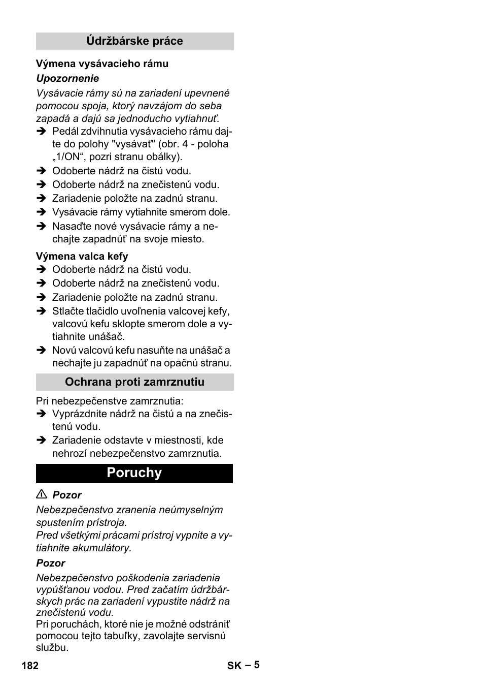 Poruchy | Karcher BR 30-4 C Bp Pack User Manual | Page 182 / 252