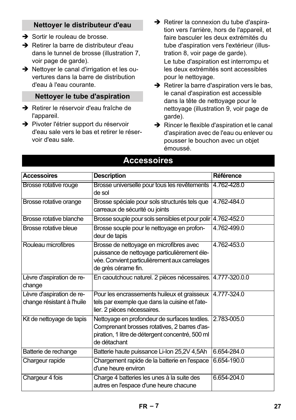 Accessoires | Karcher BR 30-4 C Bp Pack User Manual | Page 27 / 252