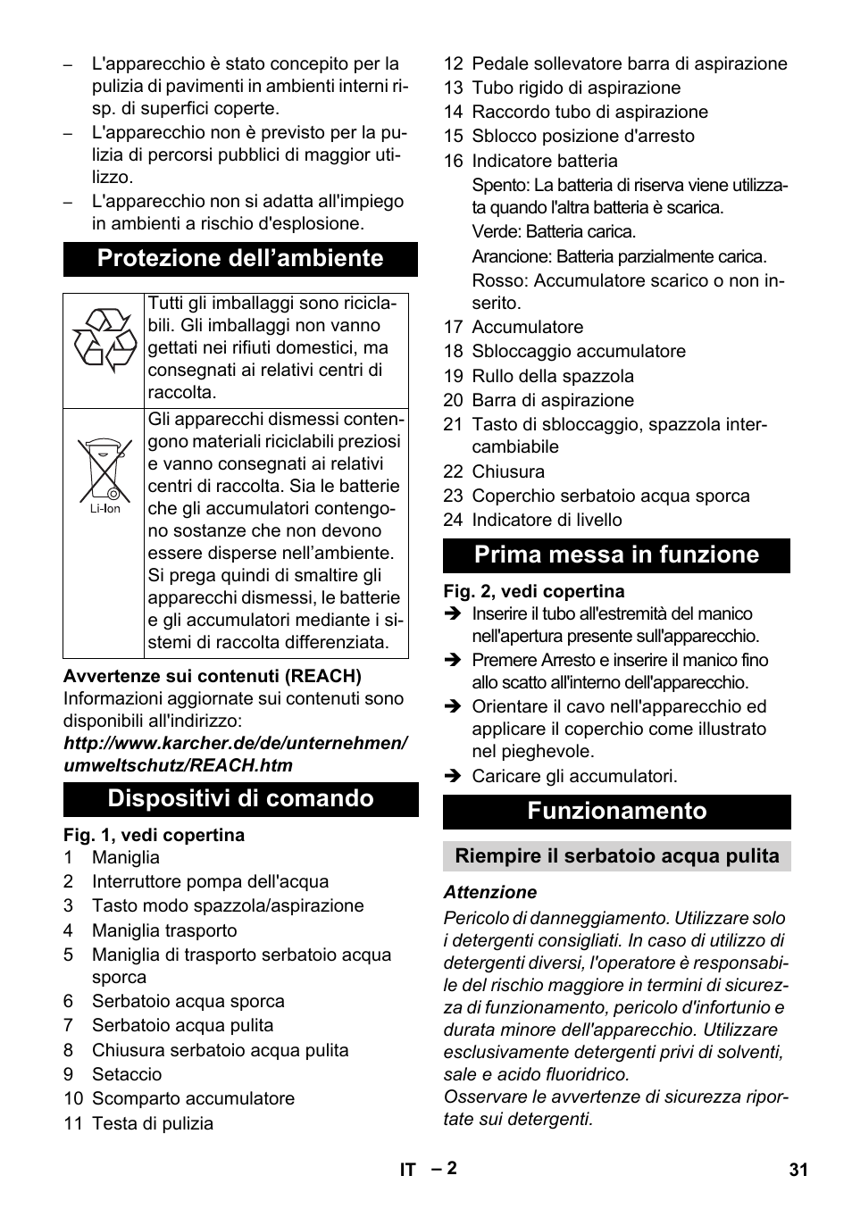 Protezione dell’ambiente | Karcher BR 30-4 C Bp Pack User Manual | Page 31 / 252