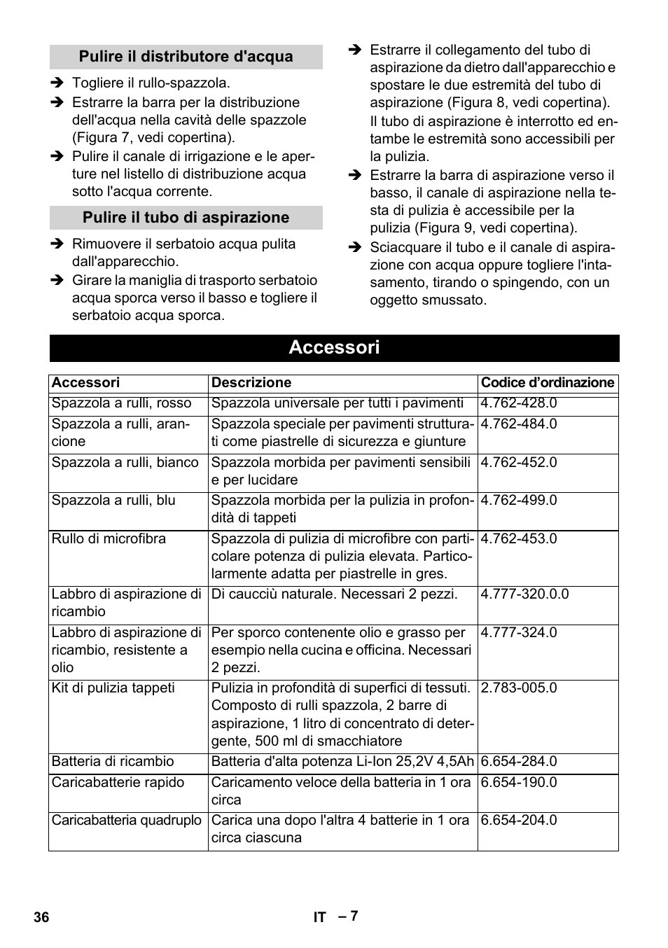 Accessori | Karcher BR 30-4 C Bp Pack User Manual | Page 36 / 252