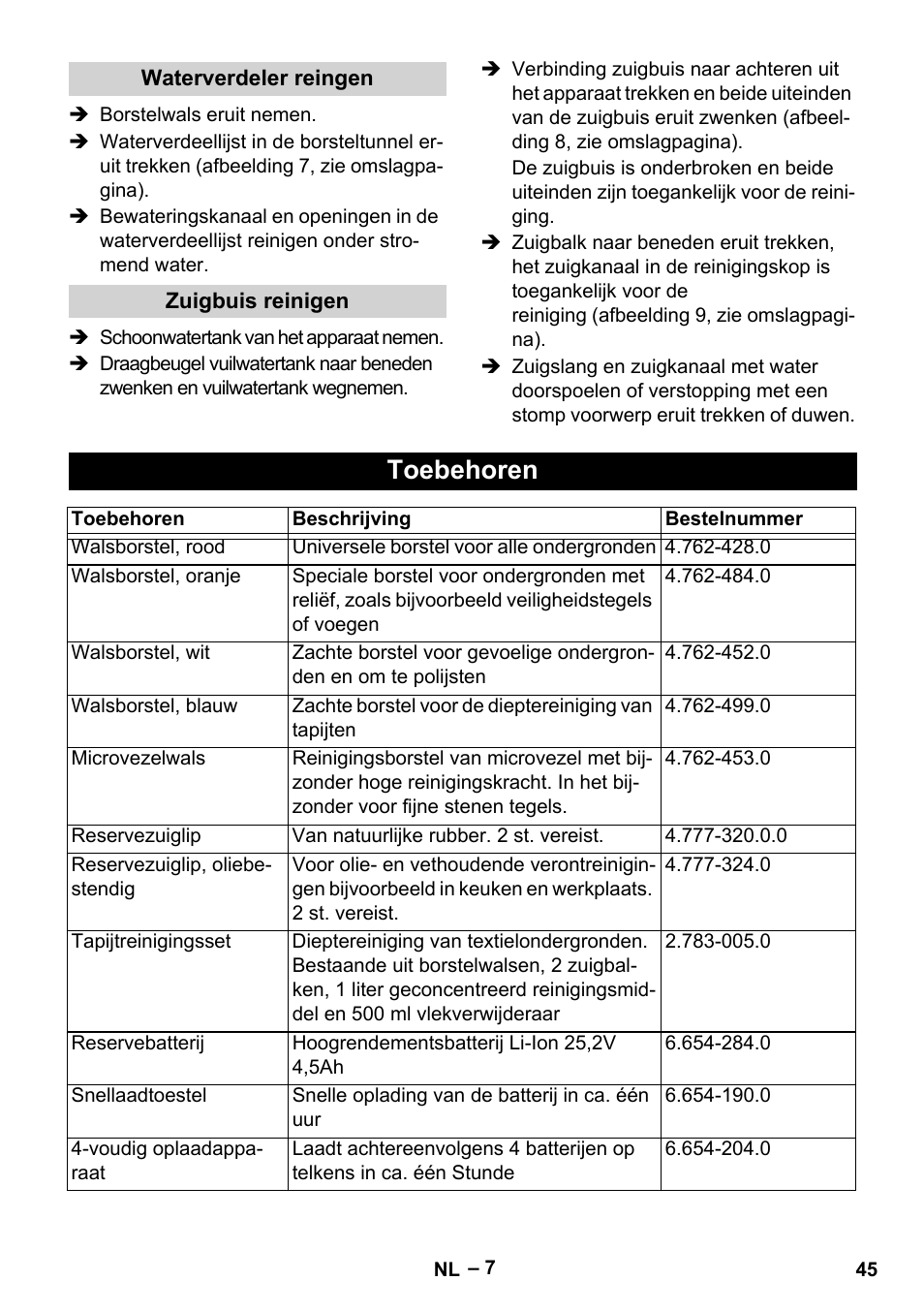 Toebehoren | Karcher BR 30-4 C Bp Pack User Manual | Page 45 / 252