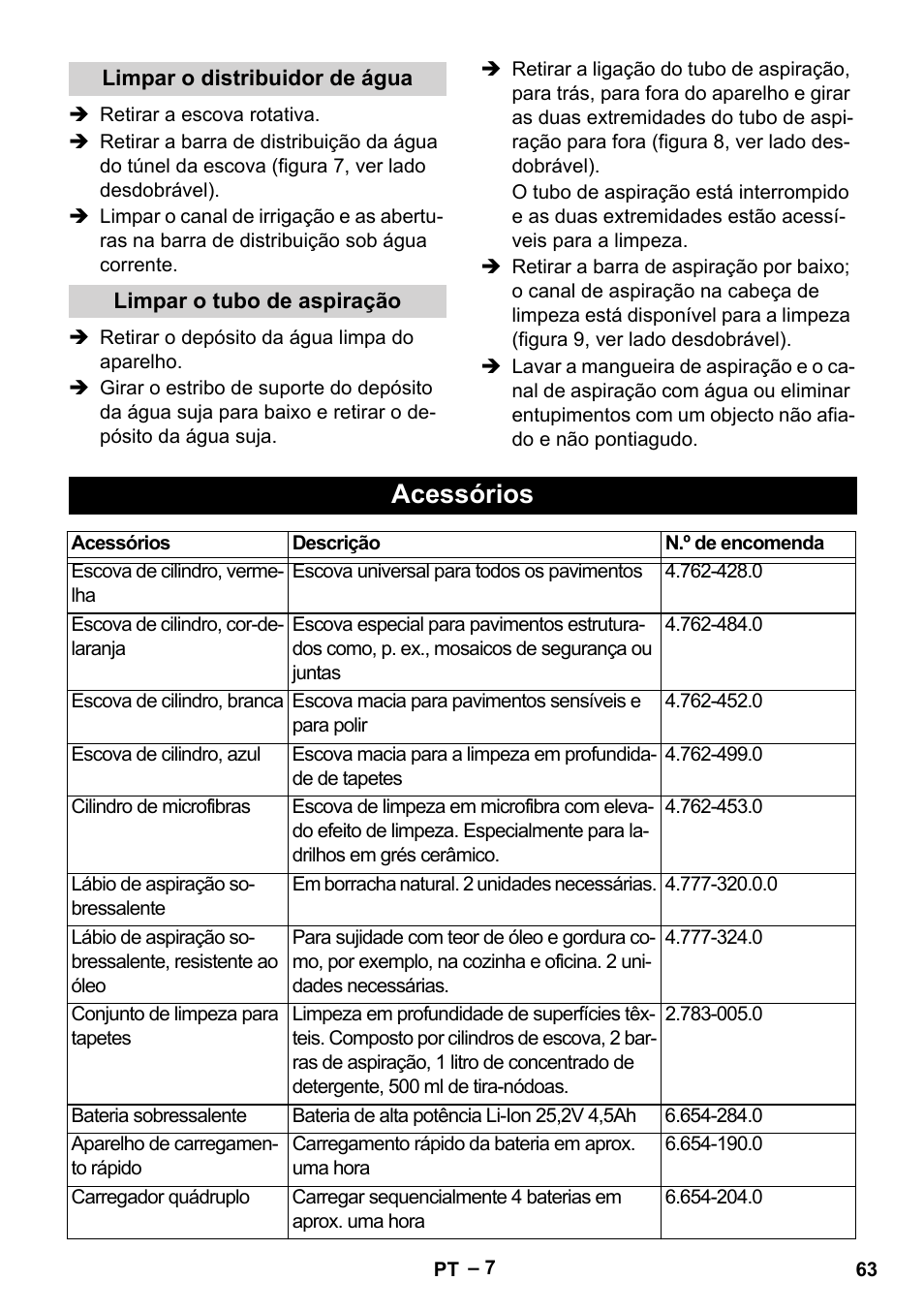 Acessórios | Karcher BR 30-4 C Bp Pack User Manual | Page 63 / 252