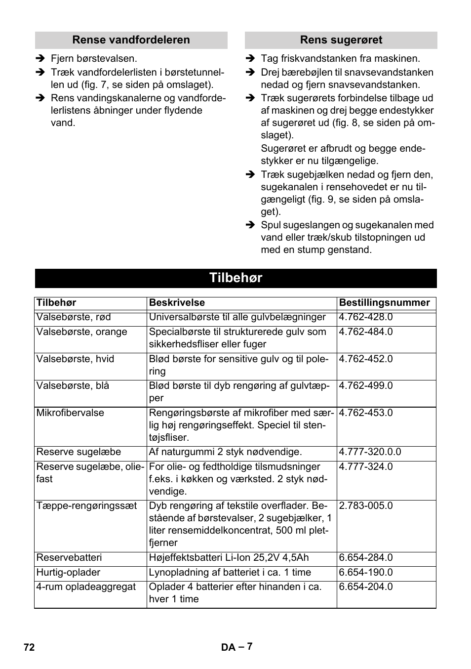 Tilbehør | Karcher BR 30-4 C Bp Pack User Manual | Page 72 / 252