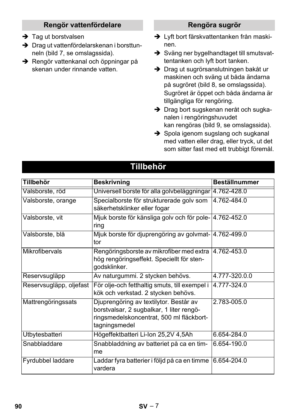 Tillbehör | Karcher BR 30-4 C Bp Pack User Manual | Page 90 / 252