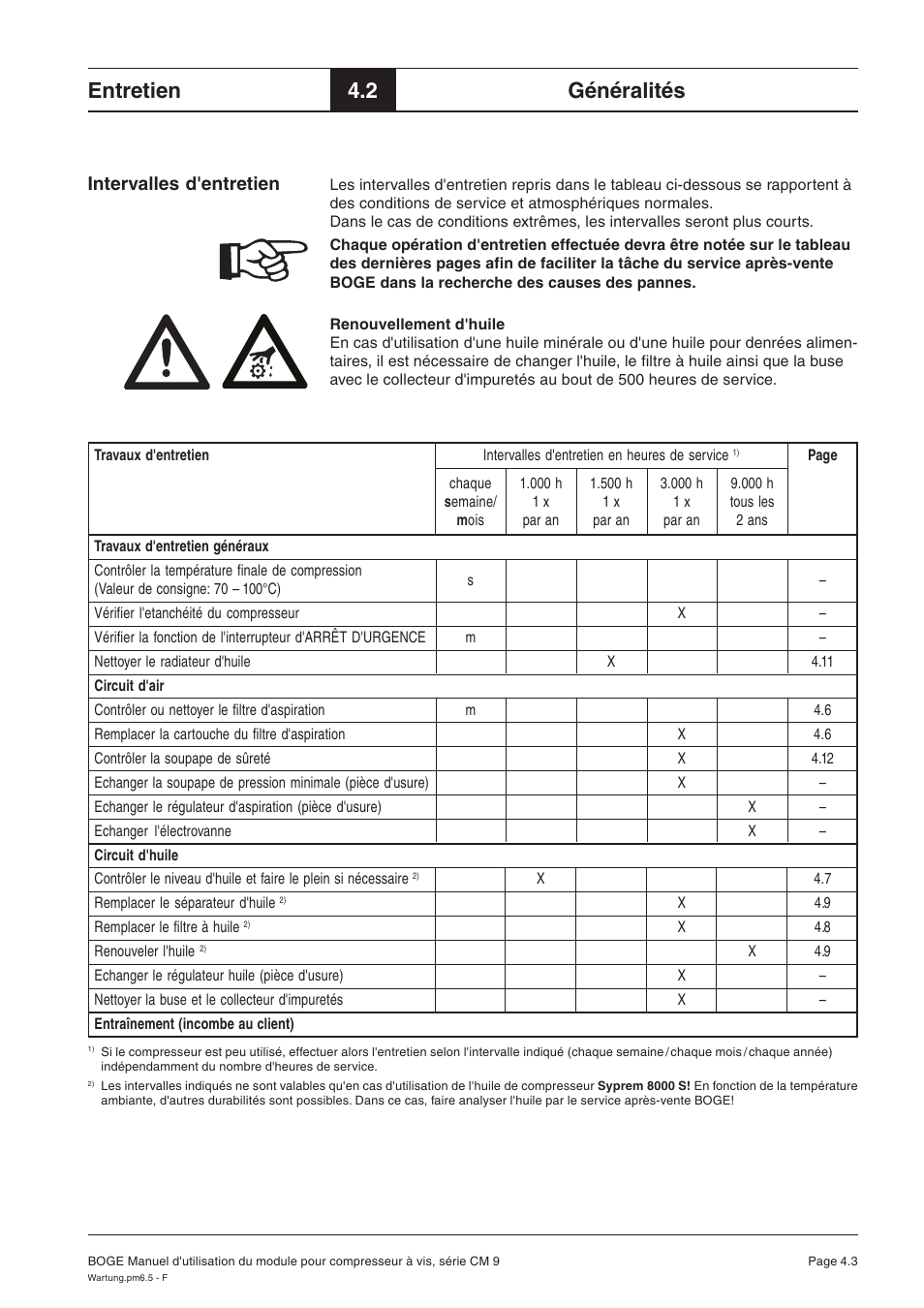 Entretien, 2 généralités, Intervalles d'entretien | Karcher HD 7-250 De Tr1 User Manual | Page 118 / 264