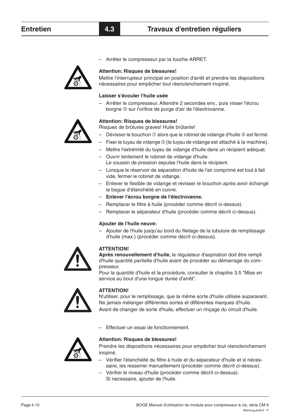 Entretien, 3 travaux d'entretien réguliers | Karcher HD 7-250 De Tr1 User Manual | Page 125 / 264