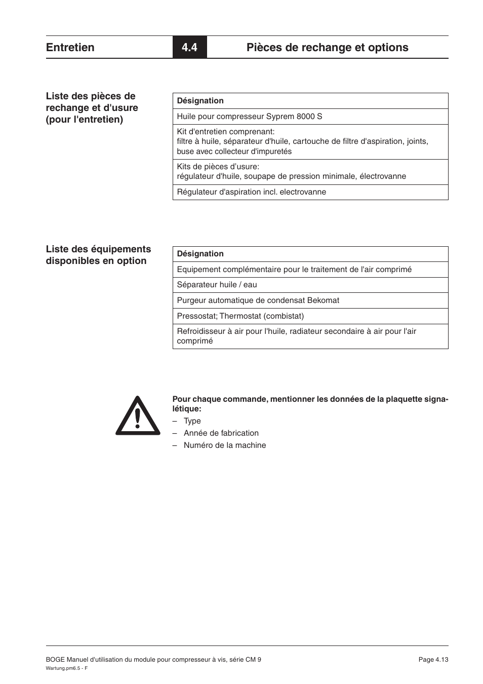 Entretien, 4 pièces de rechange et options | Karcher HD 7-250 De Tr1 User Manual | Page 128 / 264