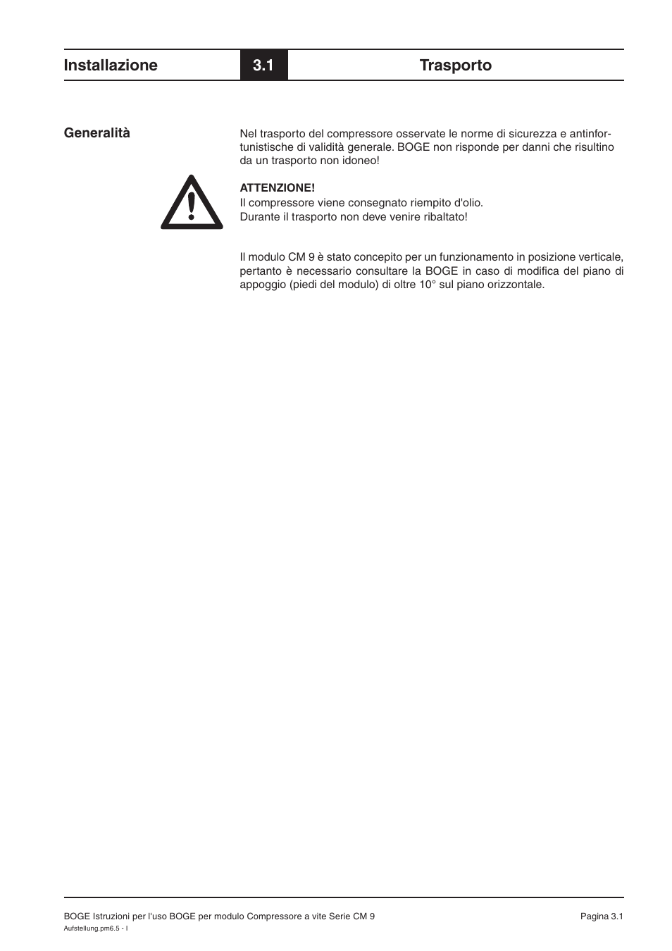 Installazione, 1 trasporto | Karcher HD 7-250 De Tr1 User Manual | Page 153 / 264