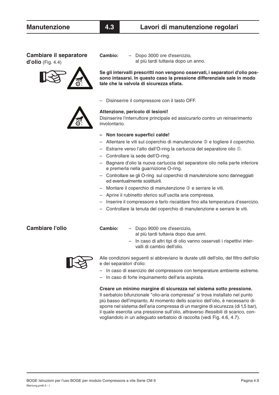 Manutenzione, 3 lavori di manutenzione regolari | Karcher HD 7-250 De Tr1 User Manual | Page 167 / 264