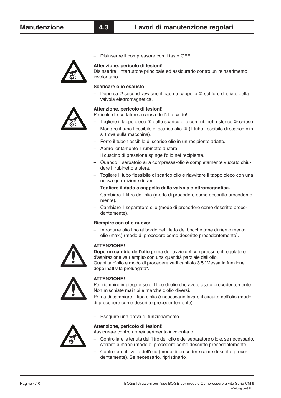 Manutenzione, 3 lavori di manutenzione regolari | Karcher HD 7-250 De Tr1 User Manual | Page 168 / 264