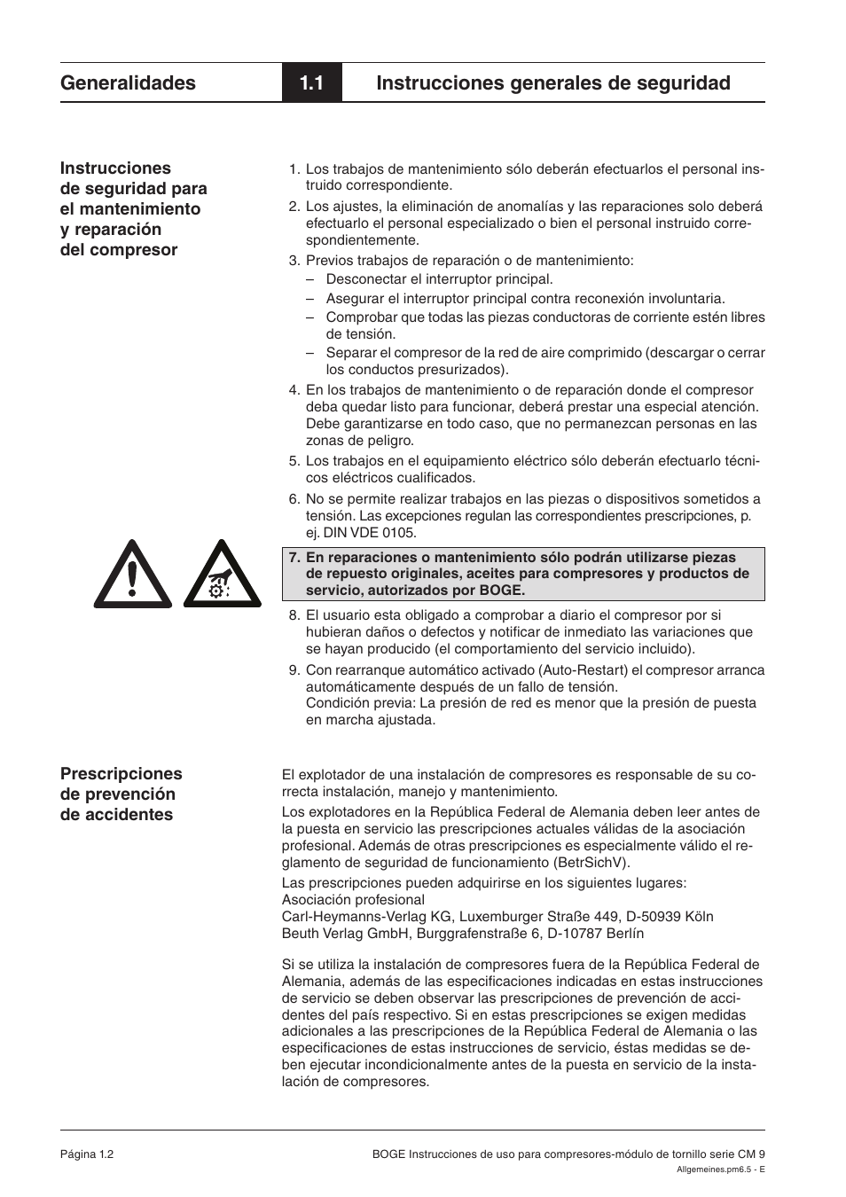 Generalidades, 1 instrucciones generales de seguridad | Karcher HD 7-250 De Tr1 User Manual | Page 183 / 264