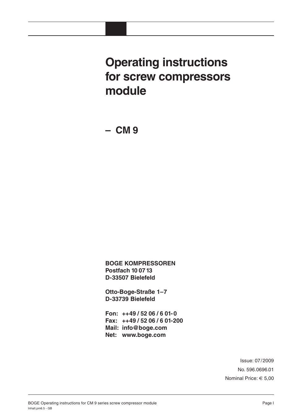 Cm 9 | Karcher HD 7-250 De Tr1 User Manual | Page 47 / 264