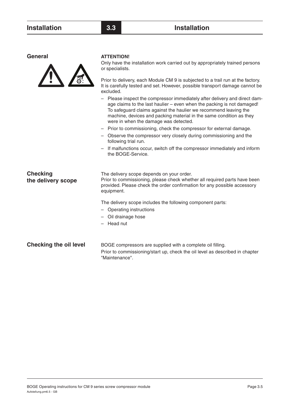 Installation, 3 installation | Karcher HD 7-250 De Tr1 User Manual | Page 69 / 264