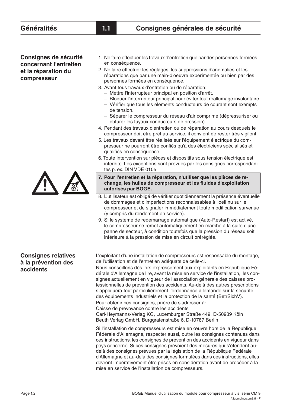 Généralités, 1 consignes générales de sécurité | Karcher HD 7-250 De Tr1 User Manual | Page 95 / 264