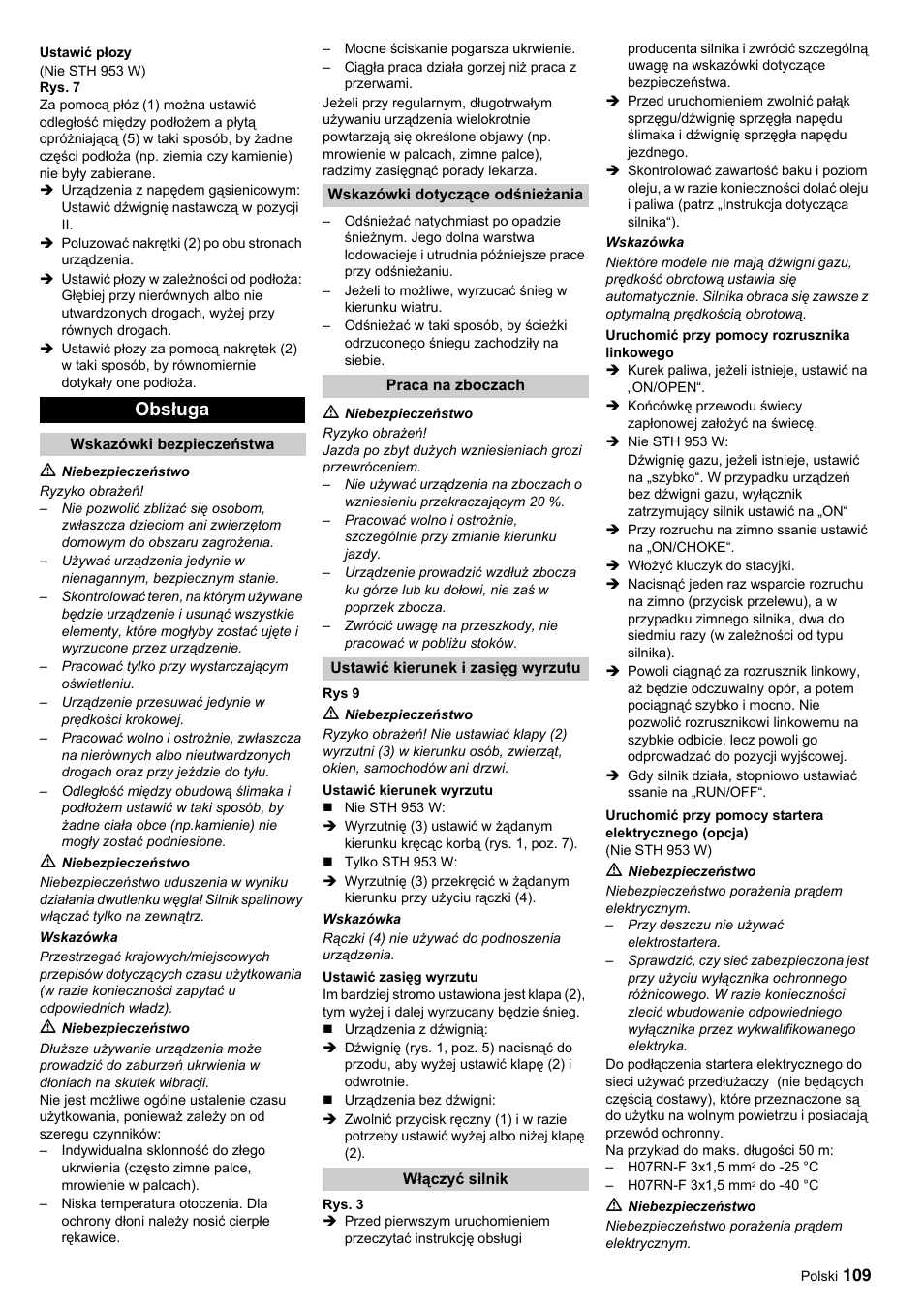 Obsługa | Karcher STH 10-76 W User Manual | Page 109 / 143