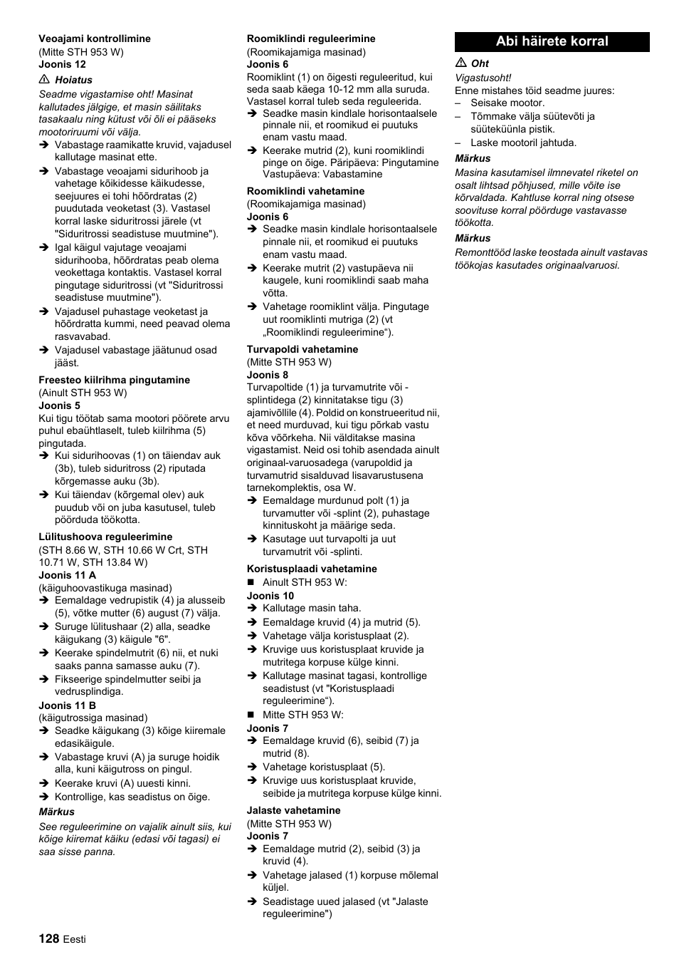 Abi häirete korral | Karcher STH 10-76 W User Manual | Page 128 / 143