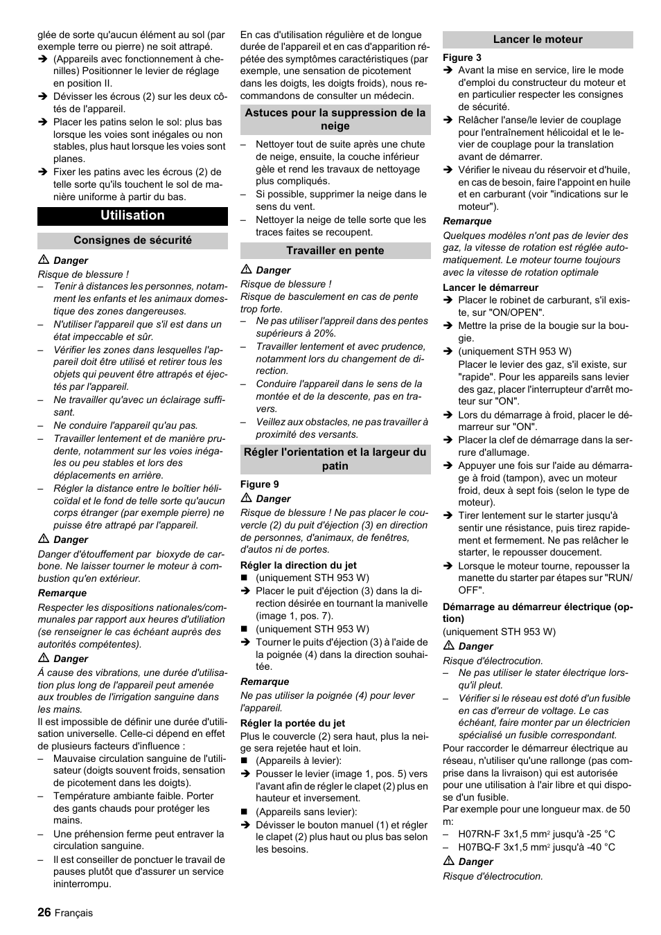 Utilisation | Karcher STH 10-76 W User Manual | Page 26 / 143
