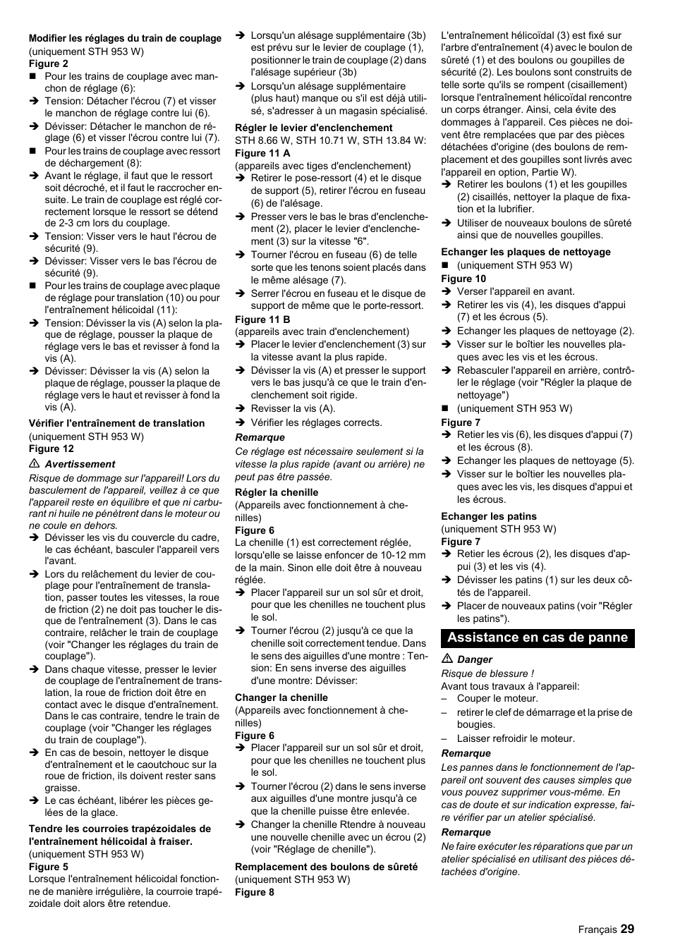 Assistance en cas de panne | Karcher STH 10-76 W User Manual | Page 29 / 143