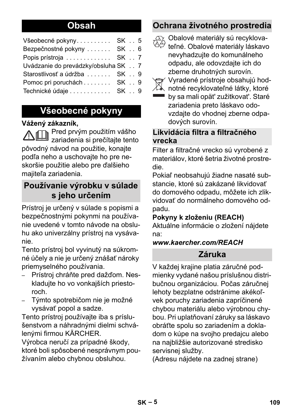 Karcher MV 2 User Manual | Page 109 / 166