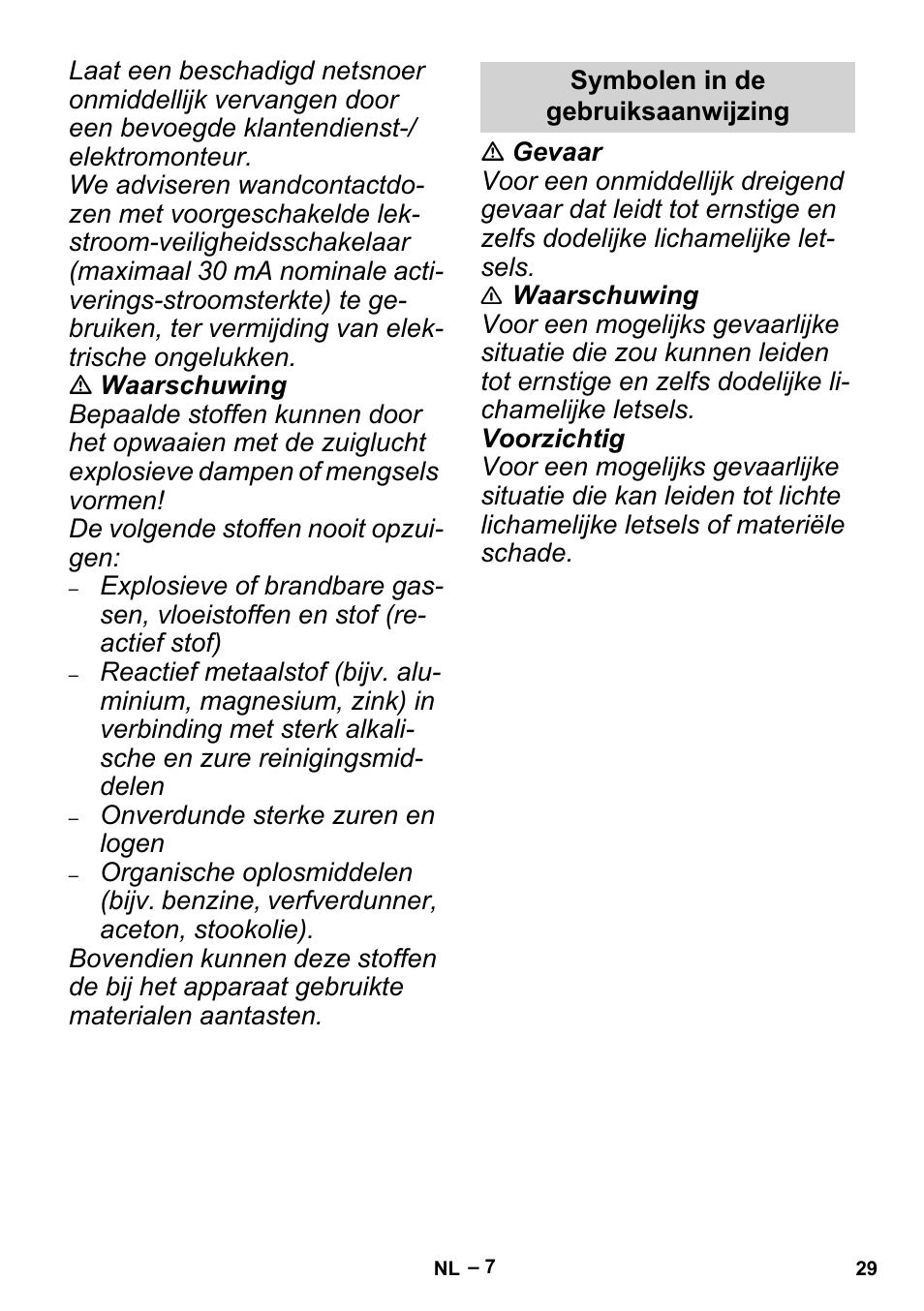 Karcher MV 2 User Manual | Page 29 / 166