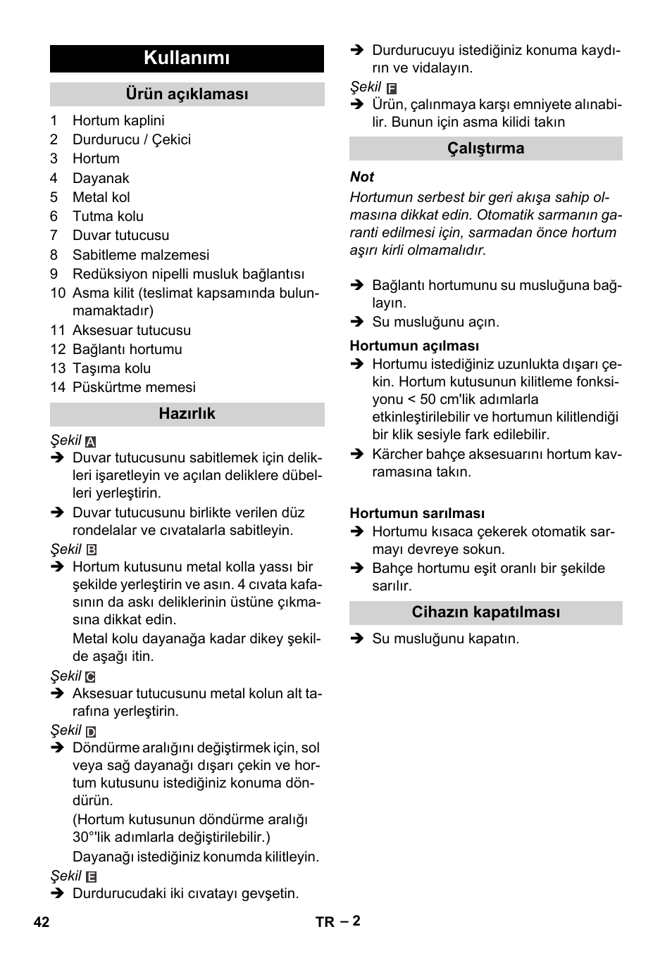 Kullanımı | Karcher Autoreel User Manual | Page 42 / 90