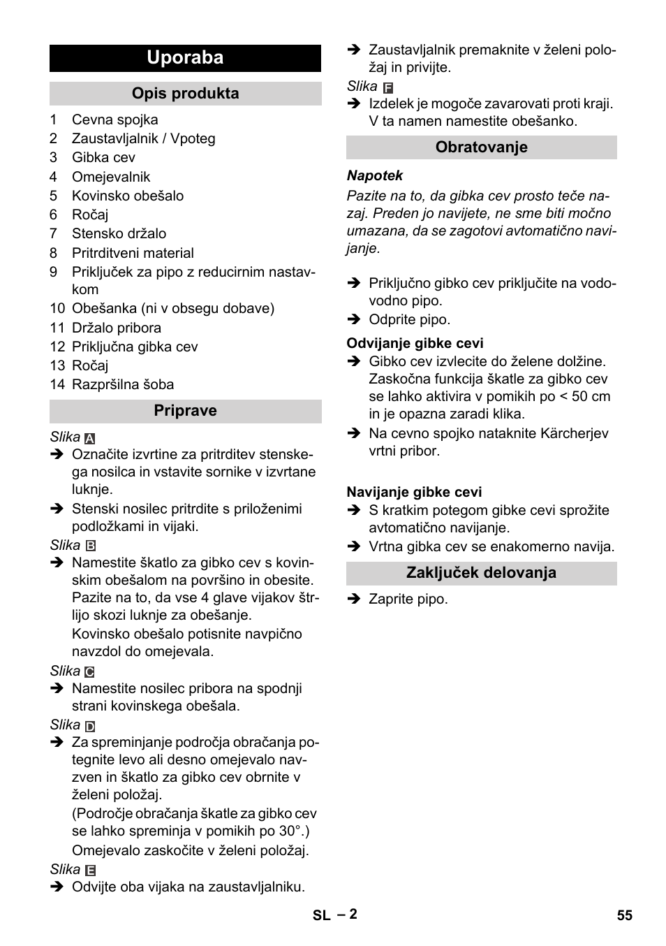 Uporaba | Karcher Autoreel User Manual | Page 55 / 90