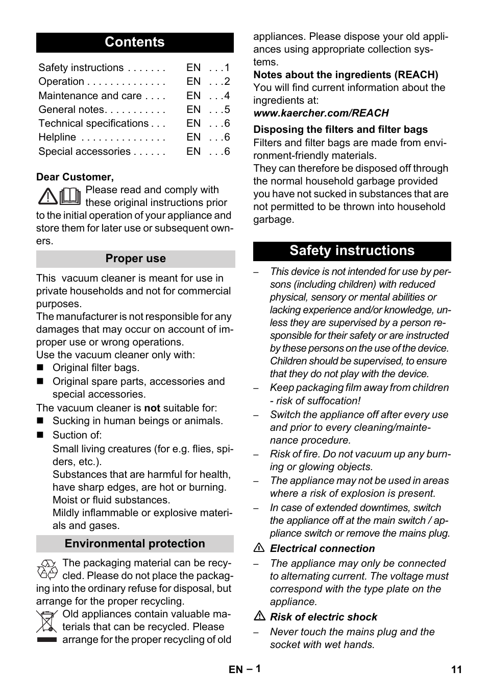 Karcher VC 6300 User Manual | Page 11 / 180