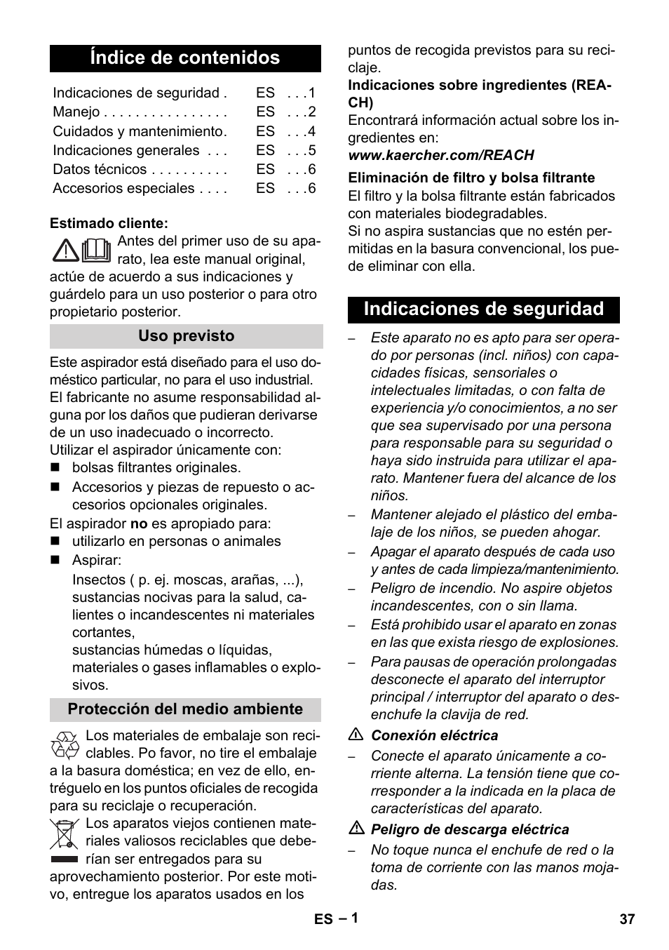 Karcher VC 6300 User Manual | Page 37 / 180