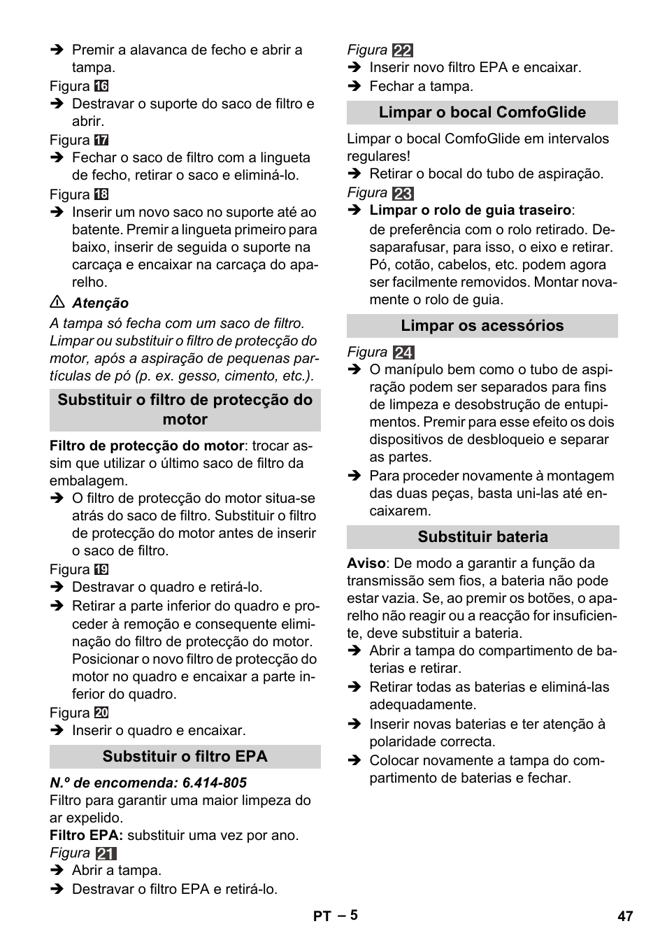 Karcher VC 6300 User Manual | Page 47 / 180
