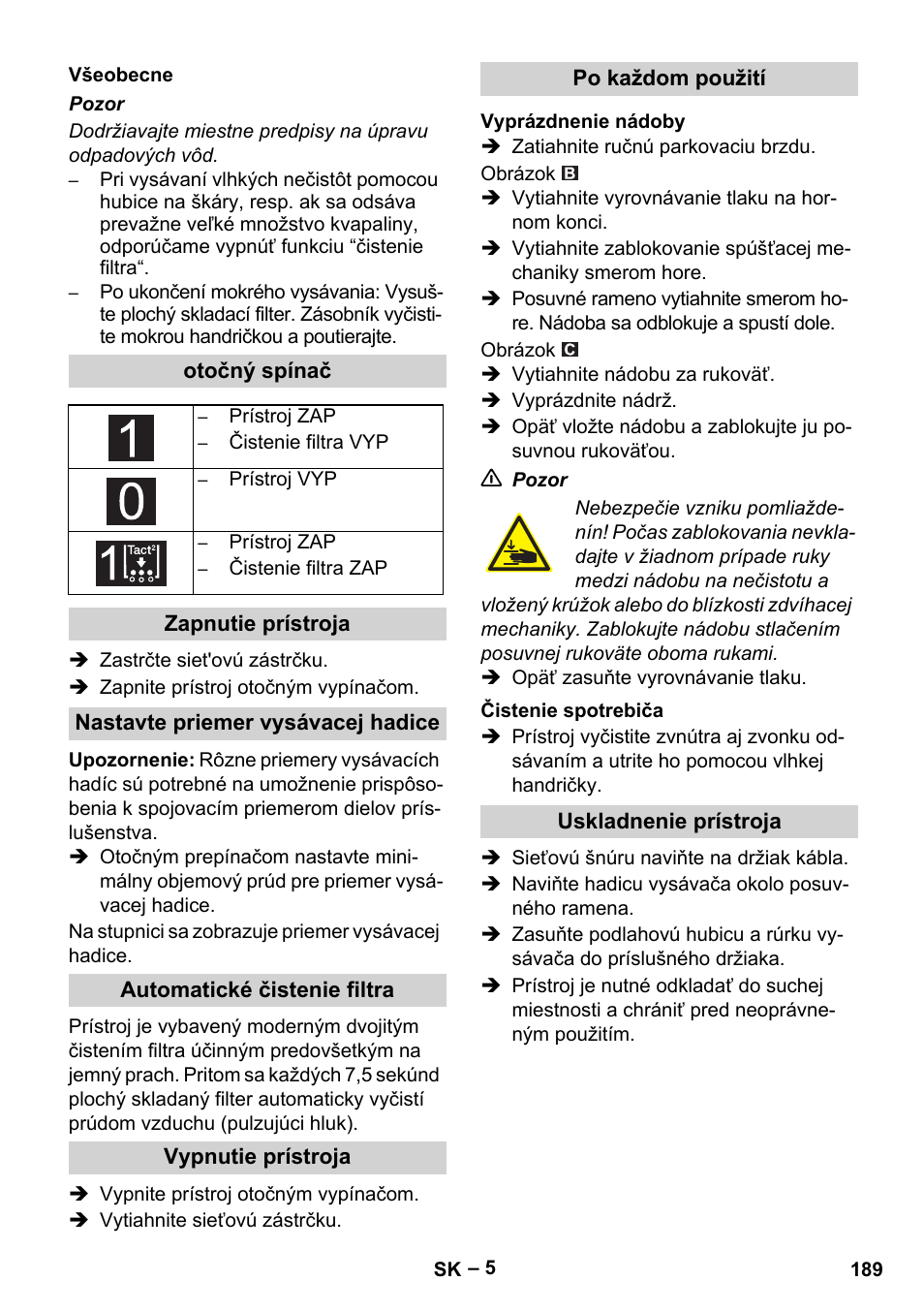 Karcher IVC 60-24-2 Tact M User Manual | Page 189 / 260