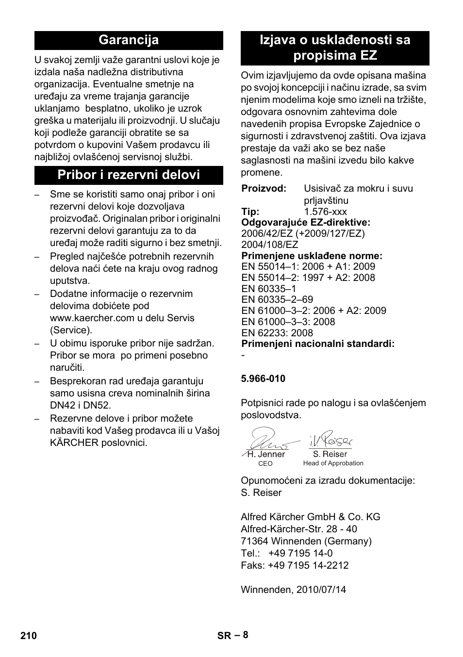 Karcher IVC 60-24-2 Tact M User Manual | Page 210 / 260