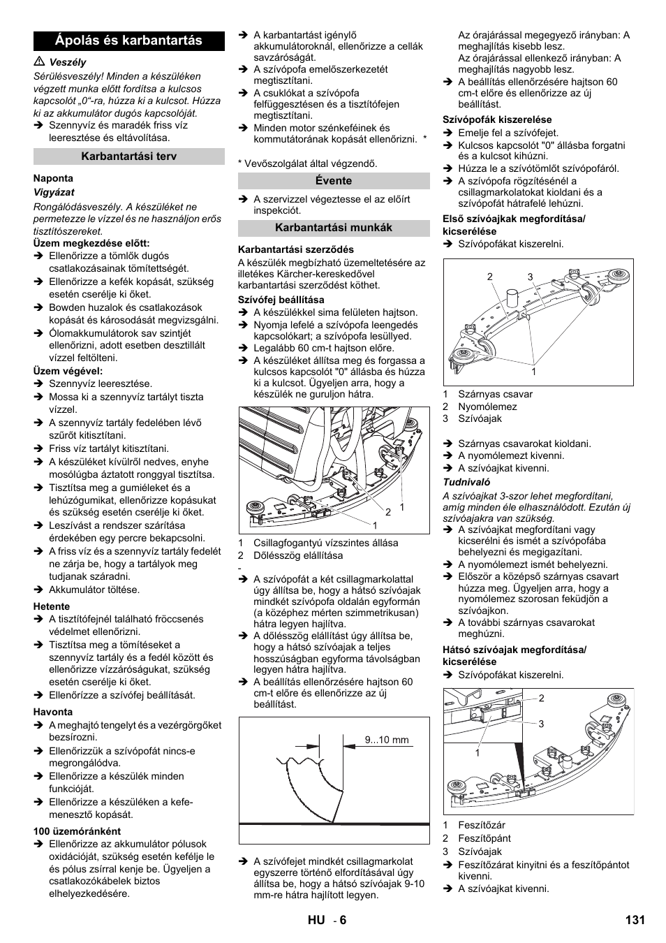 Ápolás és karbantartás | Karcher BD 80-120 W Bp Pack User Manual | Page 131 / 244