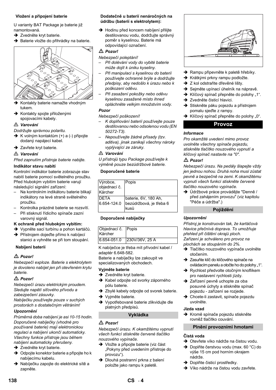 Provoz | Karcher BD 80-120 W Bp Pack User Manual | Page 138 / 244