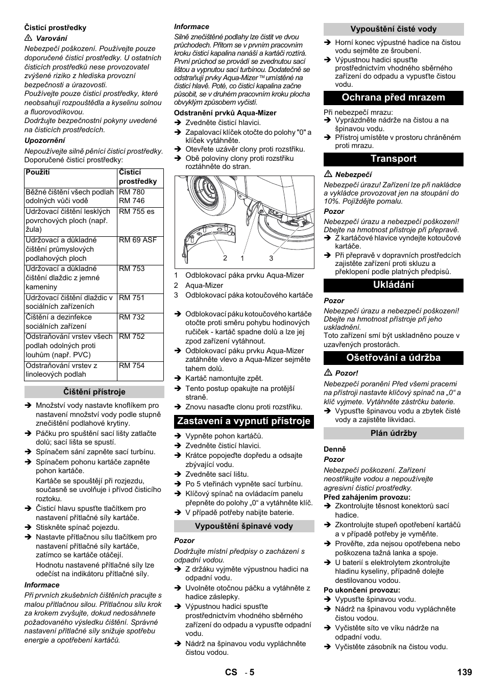 Zastavení a vypnutí přístroje | Karcher BD 80-120 W Bp Pack User Manual | Page 139 / 244