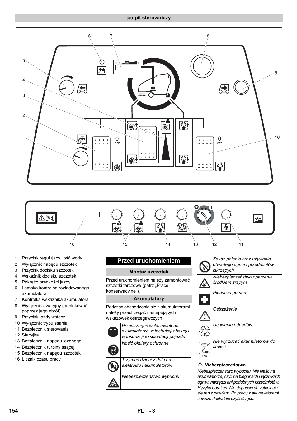 Przed uruchomieniem | Karcher BD 80-120 W Bp Pack User Manual | Page 154 / 244