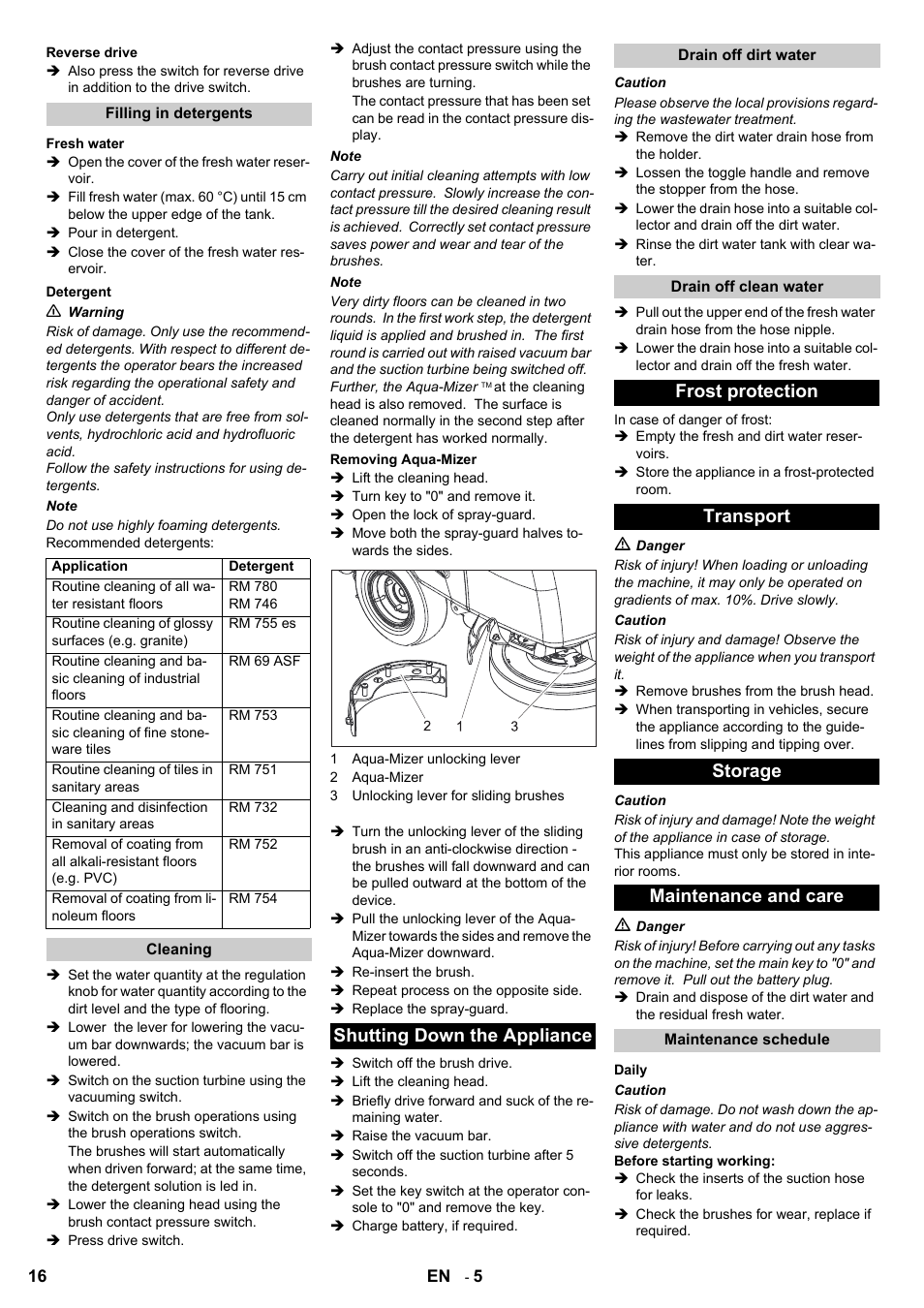 Shutting down the appliance | Karcher BD 80-120 W Bp Pack User Manual | Page 16 / 244