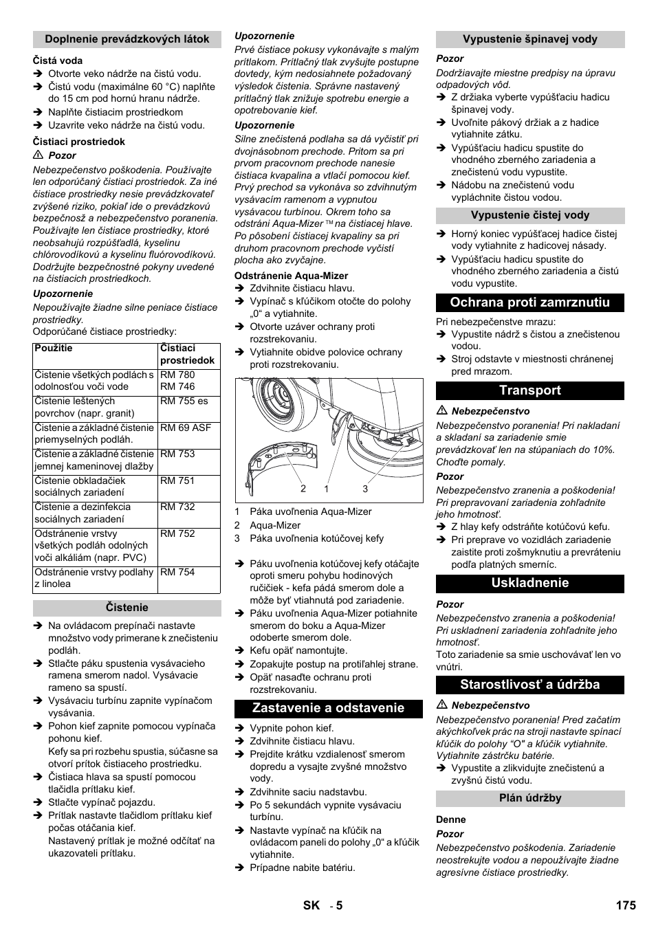 Zastavenie a odstavenie | Karcher BD 80-120 W Bp Pack User Manual | Page 175 / 244