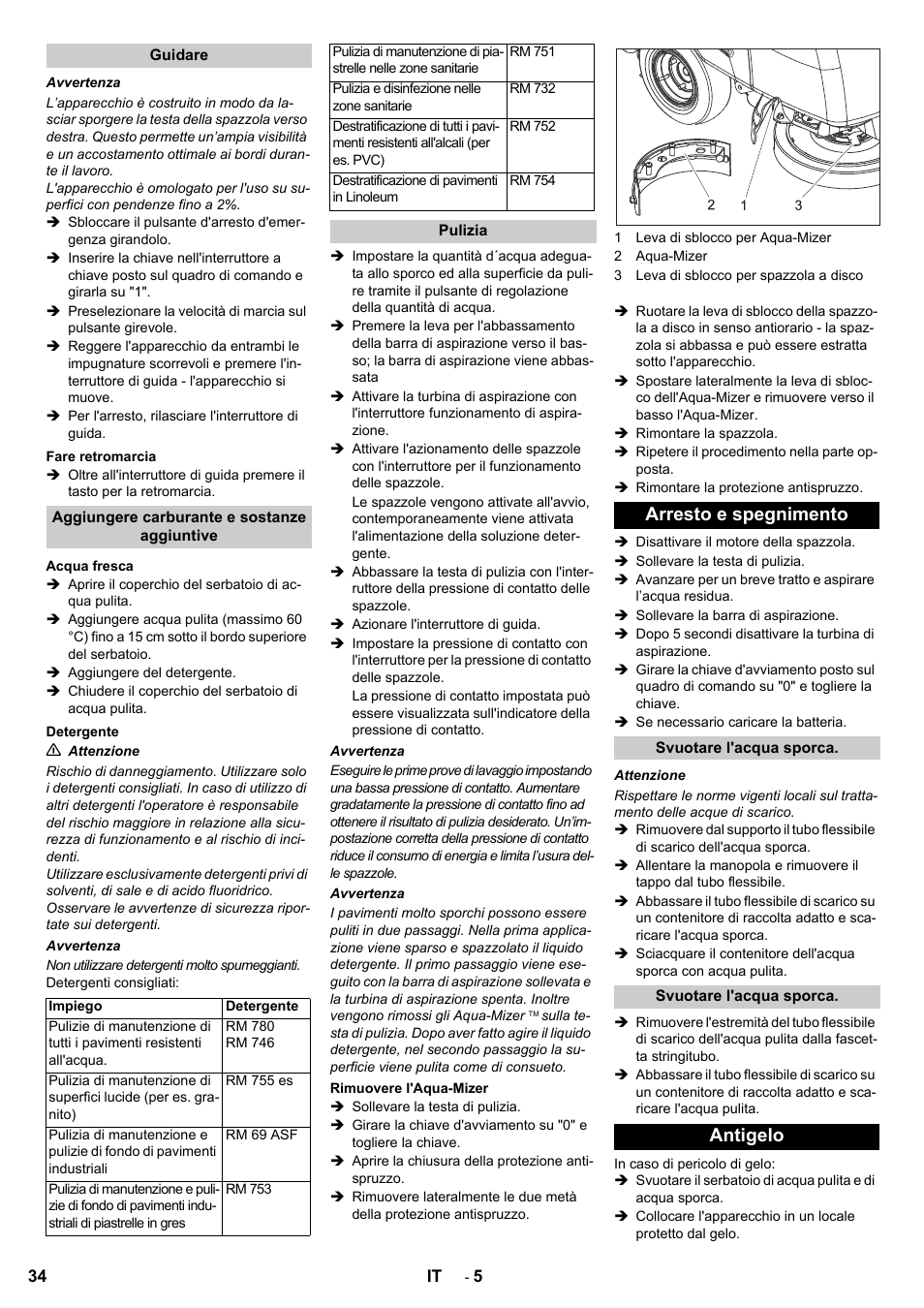 Arresto e spegnimento, Antigelo | Karcher BD 80-120 W Bp Pack User Manual | Page 34 / 244