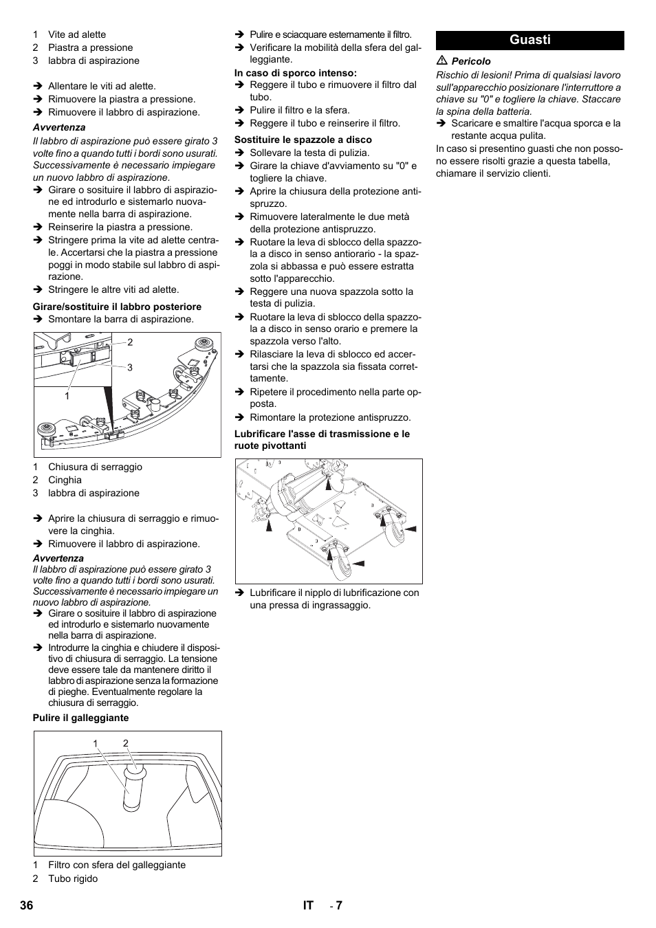 Guasti | Karcher BD 80-120 W Bp Pack User Manual | Page 36 / 244