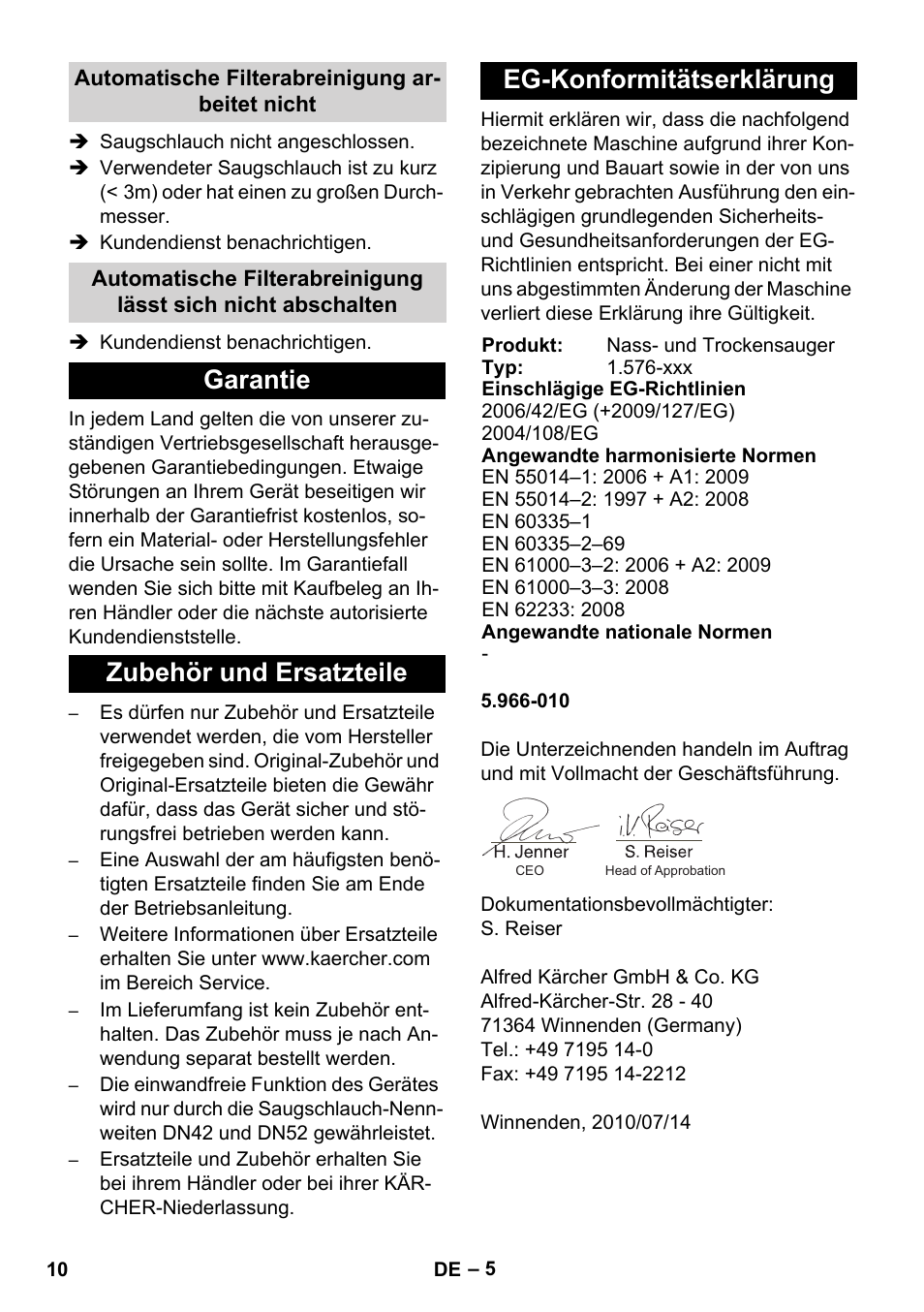 Karcher IVC 60-24-2 Tact User Manual | Page 10 / 180