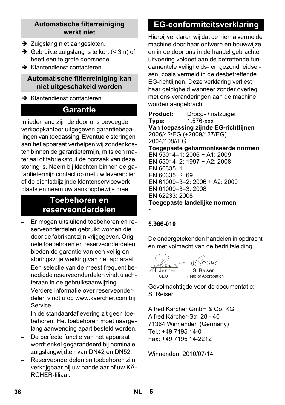 Karcher IVC 60-24-2 Tact User Manual | Page 36 / 180