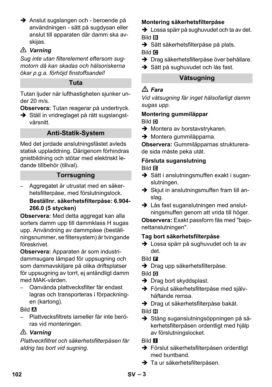 Karcher NT 35-1 Tact Te H User Manual | Page 102 / 292