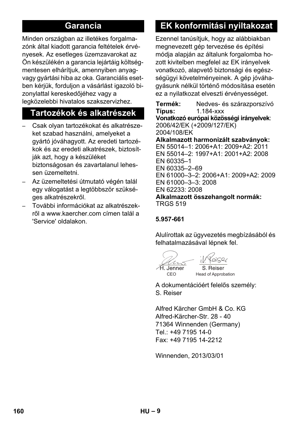 Karcher NT 35-1 Tact Te H User Manual | Page 160 / 292