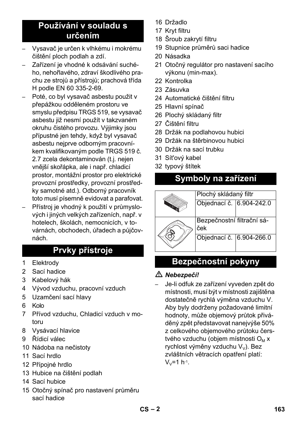 Bezpečnostní pokyny | Karcher NT 35-1 Tact Te H User Manual | Page 163 / 292