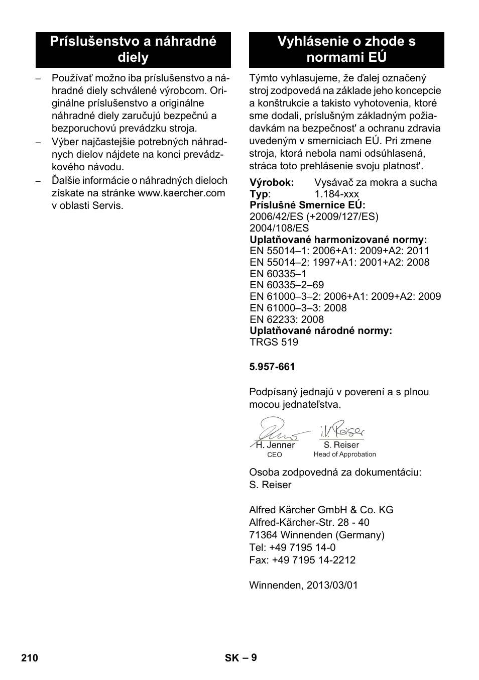 Karcher NT 35-1 Tact Te H User Manual | Page 210 / 292