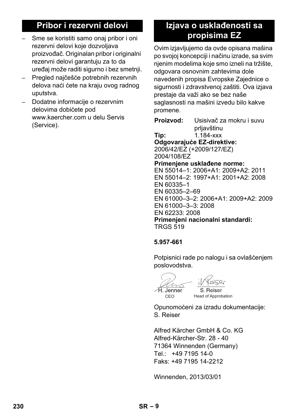 Karcher NT 35-1 Tact Te H User Manual | Page 230 / 292